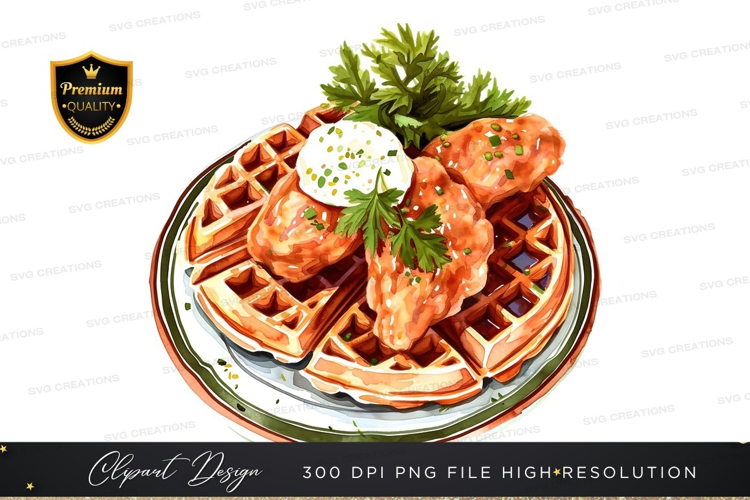 Chicken and waffles dish