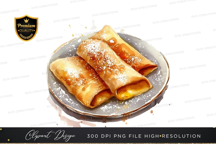 Delicious crepes with caramel sauce