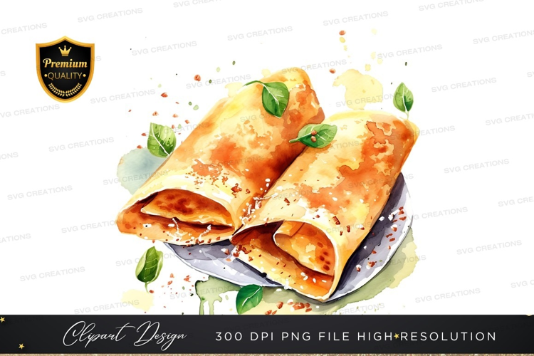 Delicious crepes with fresh herbs
