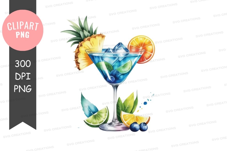 Tropical blue cocktail