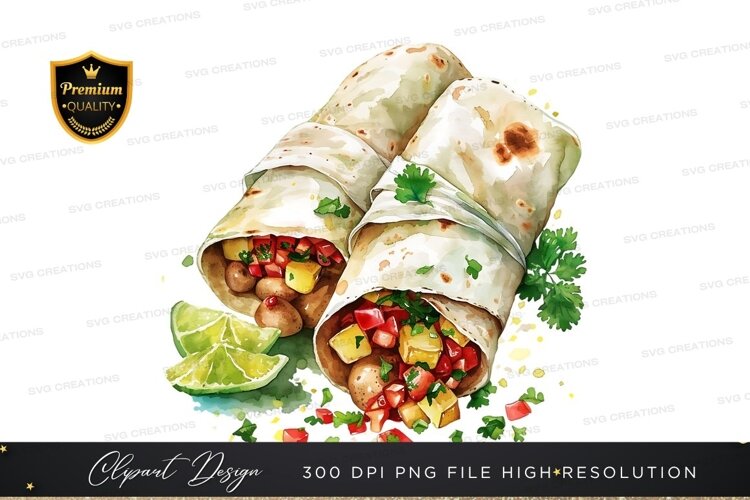 Delicious burritos with fresh ingredients example image 1