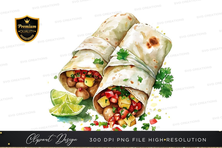 Delicious burritos with fresh ingredients