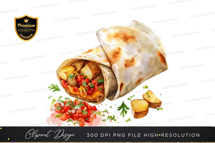 Delicious burrito with toppings