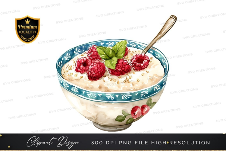 Healthy breakfast cereal with raspberries