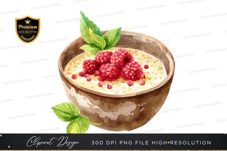 Delicious yogurt with raspberries and mint leaves