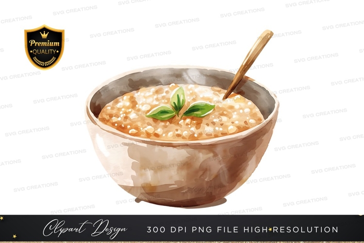 Bowl of oatmeal clipart png