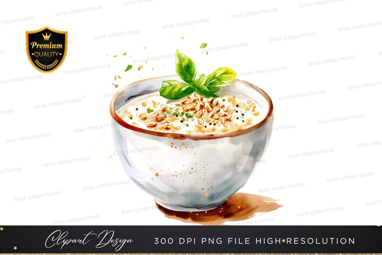 Creamy bowl of oats with toppings