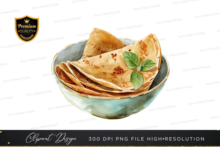 Stack of crepes in a bowl