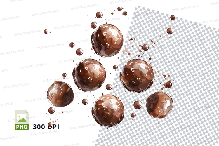 Chocolate drops mockup png