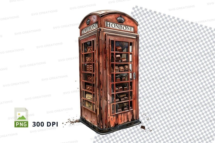 Telephone booth wine rack mockup example image 1