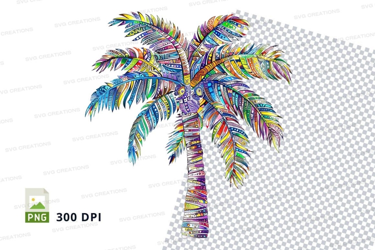 Colorful palm tree clipart png