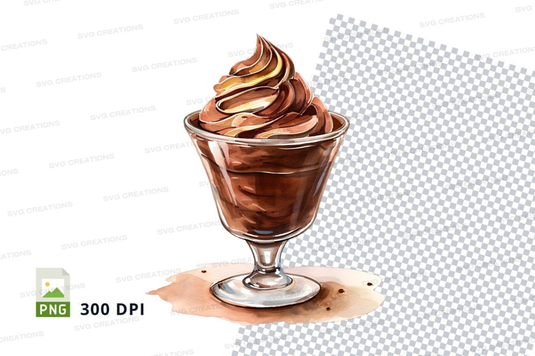 Chocolate ice cream in a glass cup mockup