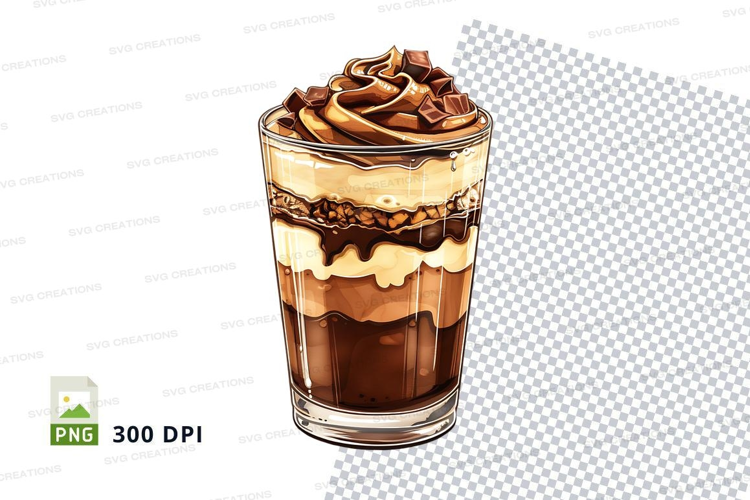 Chocolate parfait in glass mockup