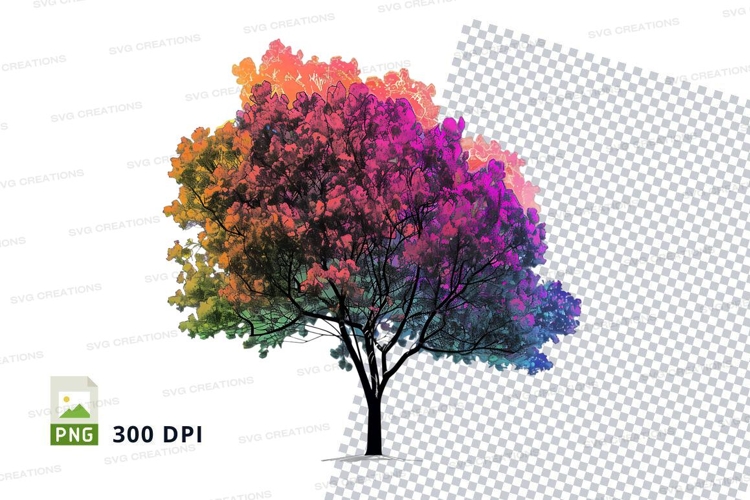 Rainbow tree clipart png