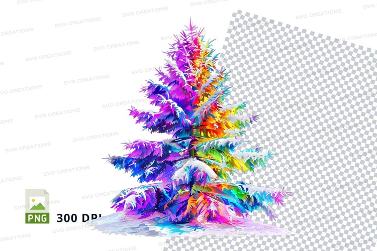 Colorful christmas tree clipart png
