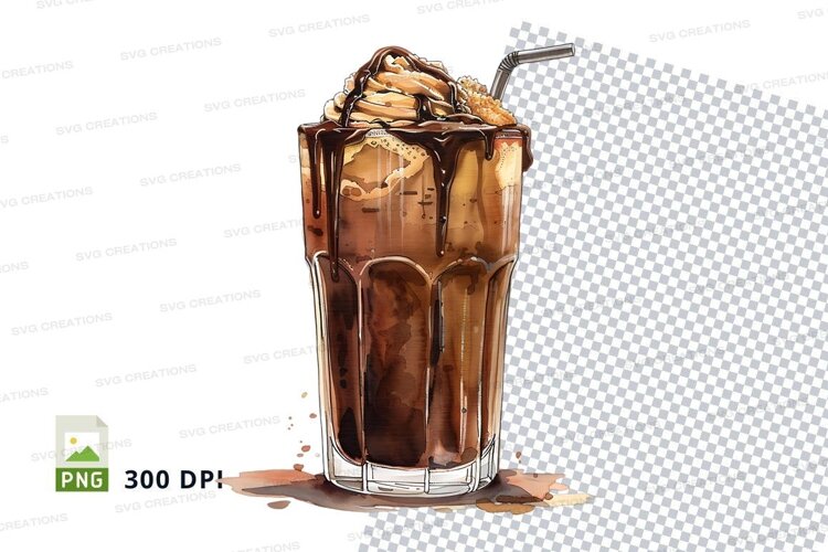 Iced coffee mockup with whipped cream example image 1