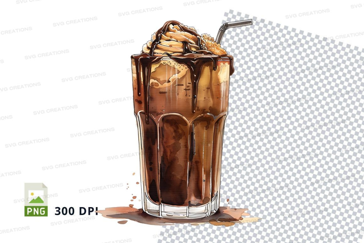 Iced coffee mockup with whipped cream