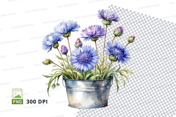 Blue Flowers Clipart Image 15