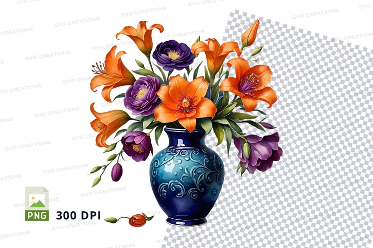 Blue Flowers Clipart Image 8