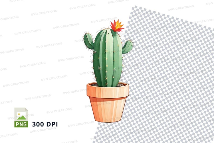 Cactus in pot clipart png