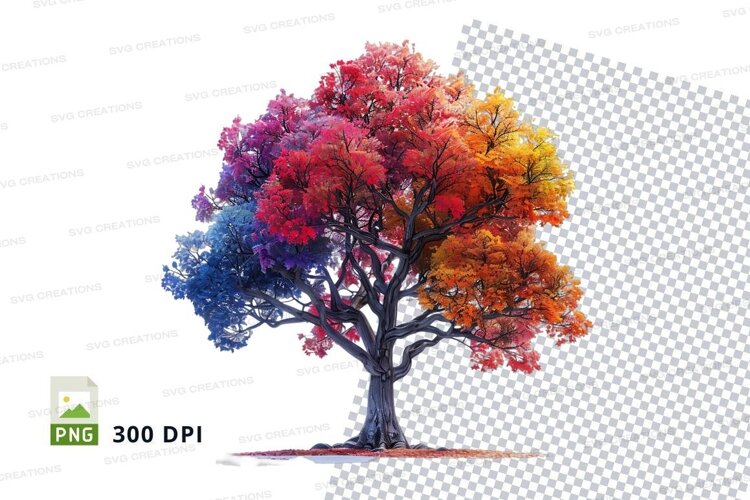 Rainbow tree clipart png example image 1