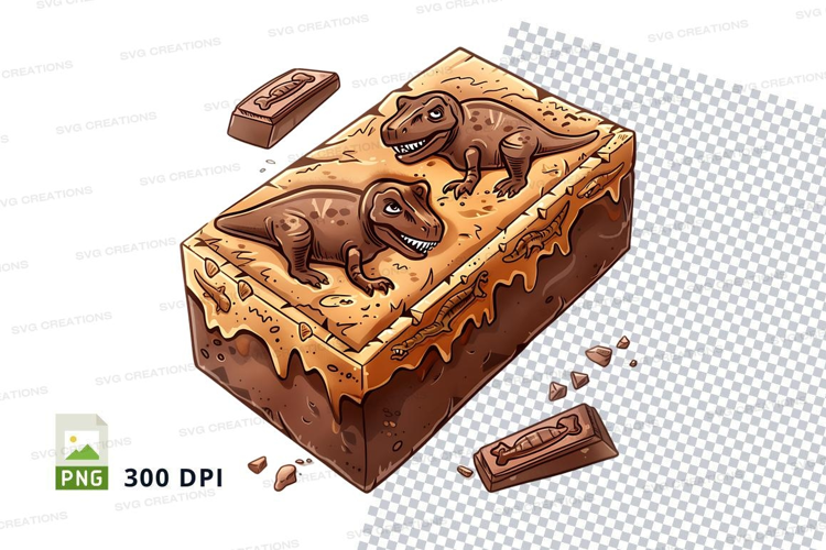 Chocolate bar packaging mockup with dinosaur theme