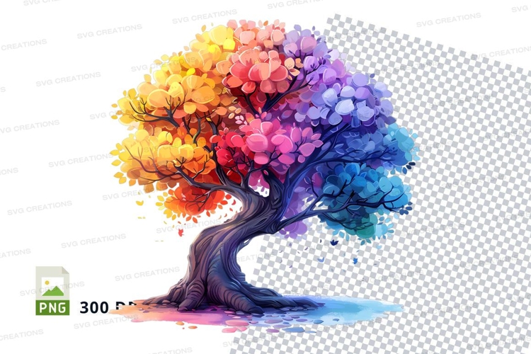 Rainbow tree clipart png