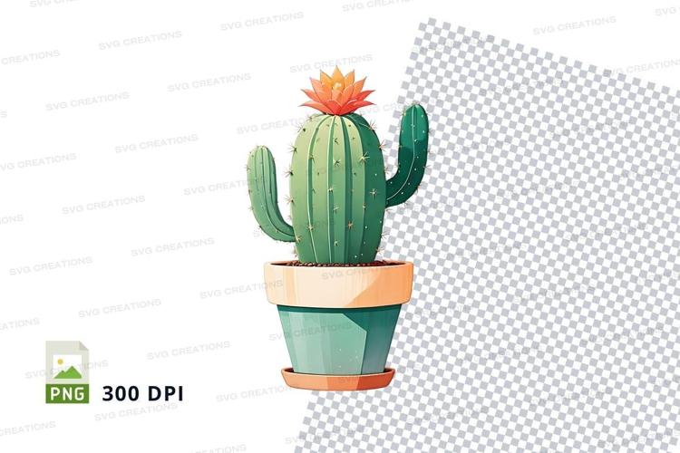 Clipart png of a cactus in a pot