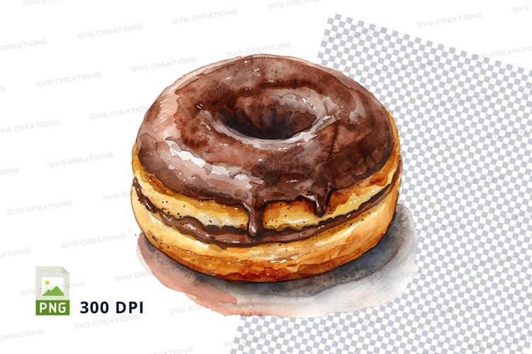 Chocolate glazed donut mockup