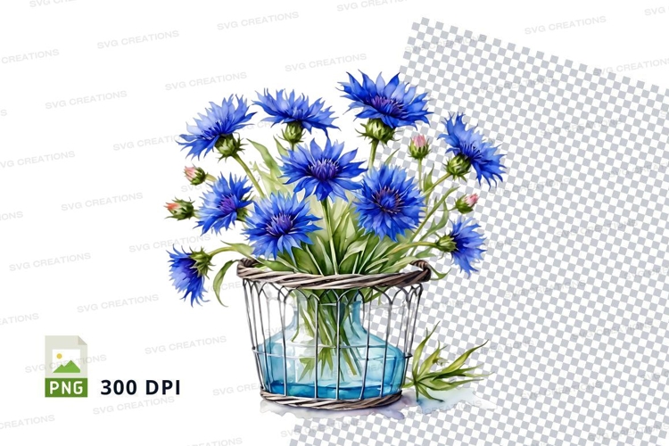 Blue Flowers Clipart Image 3
