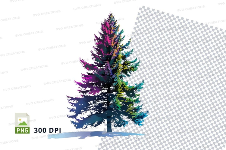 Colorful pine tree clipart png