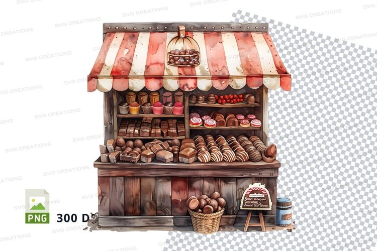 Bakery stall mockup with bread and pastries example image 1