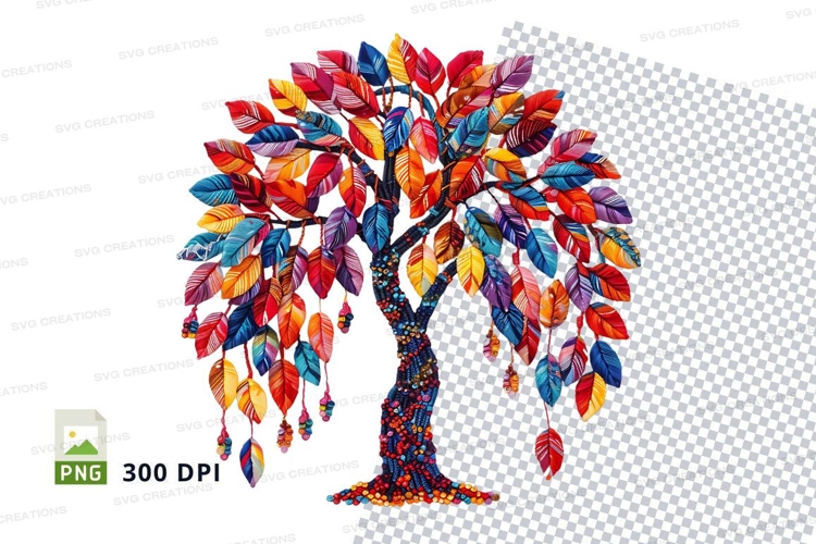 Colorful leaf tree clipart png