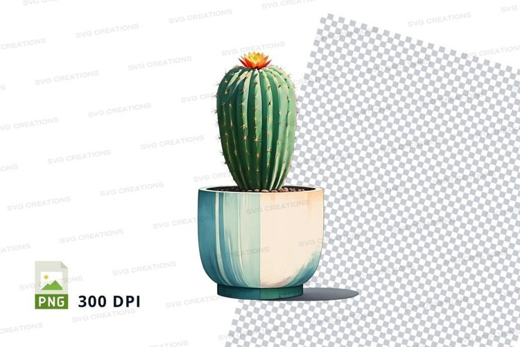 Clipart png of a cactus in a pot example image 1