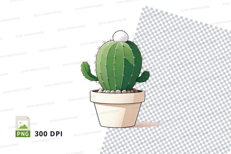 Cactus in pot clipart png
