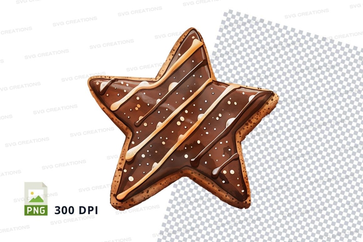 Chocolate star-shaped cookie clipart png