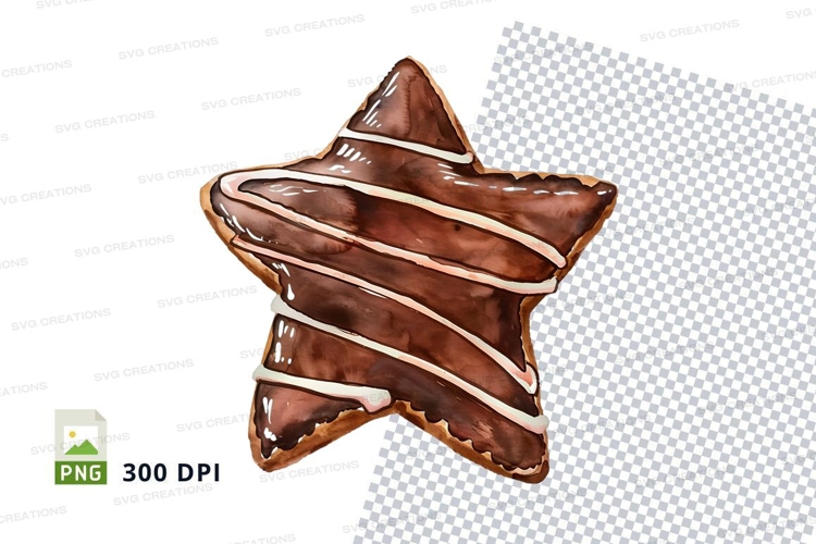 Chocolate star cookie clipart png