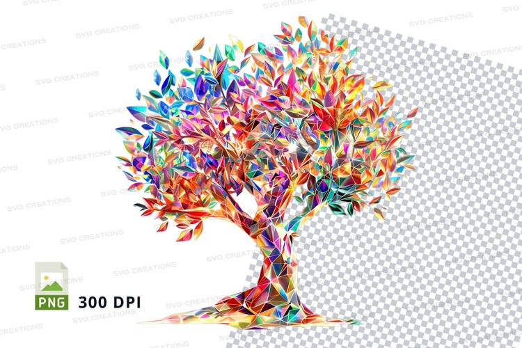 Abstract colorful tree clipart png