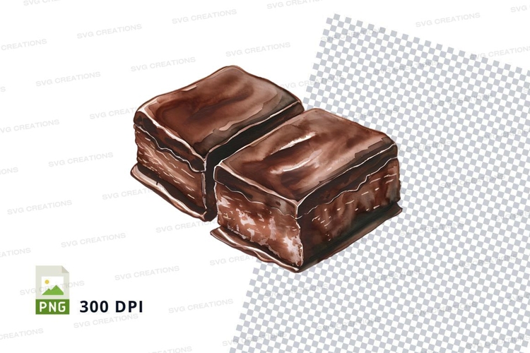 Chocolate covered dessert square clipart png