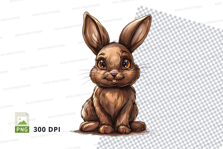 Cute brown rabbit clipart png