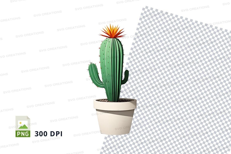 Cactus in pot clipart png