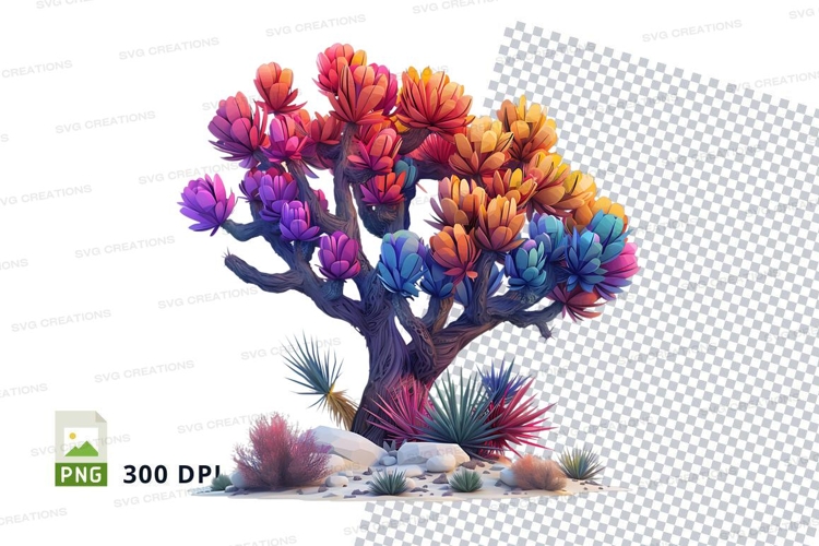 Colorful succulent tree clipart png