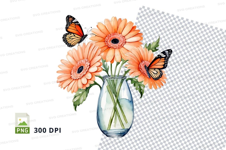 Red Flower Clipart Image 13