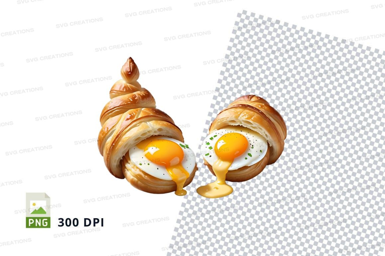 Croissant with egg yolk mockup