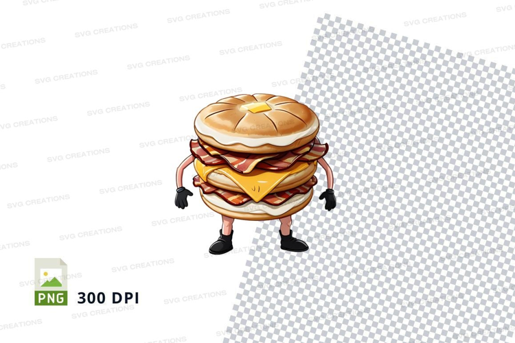 Cartoon hamburger character mockup