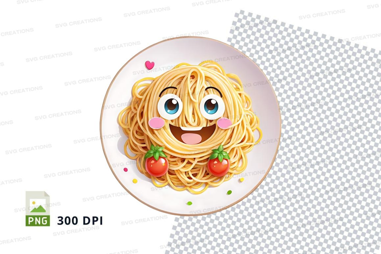 Cartoon spaghetti plate mockup
