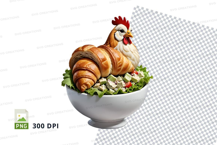 Croissant chicken salad bowl mockup