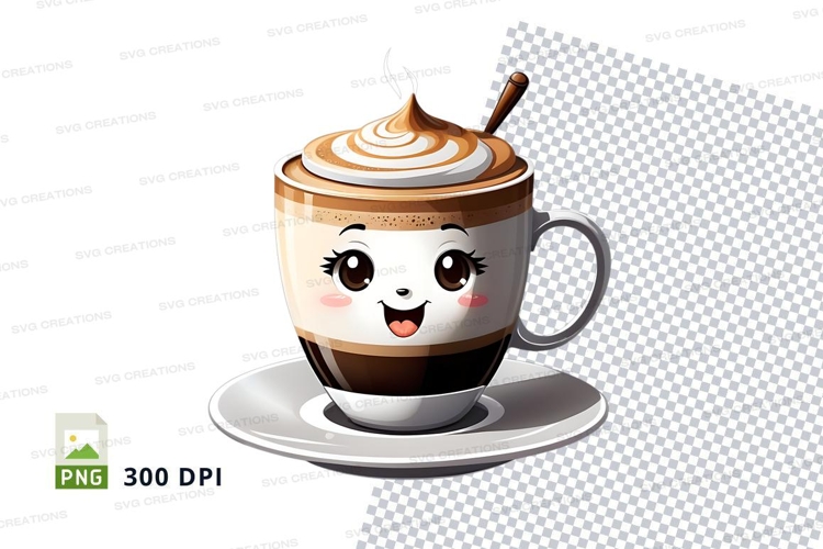 Coffee mug mockup with cartoon character design
