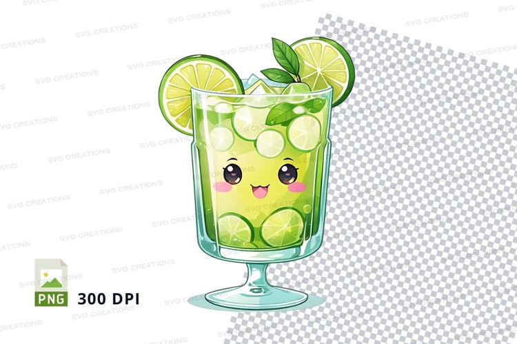 Cute lime drink clipart png