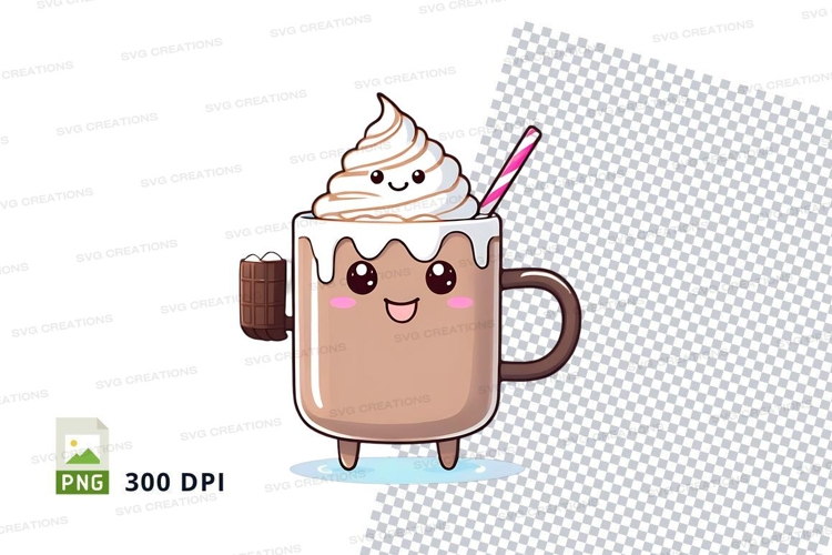 Cute hot chocolate mug mockup